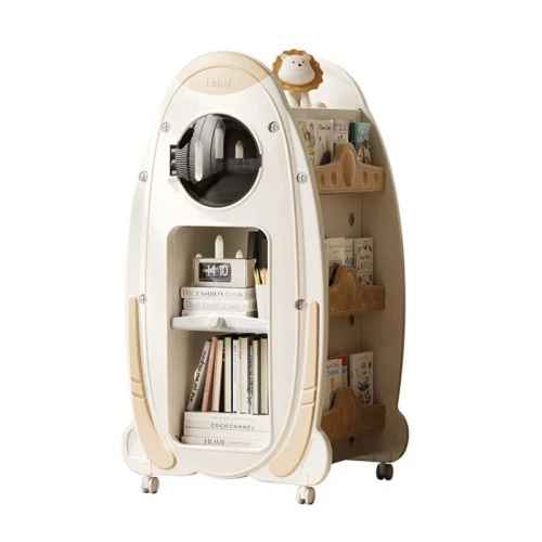 Детска библиотека с въртящ се дизайн Feelkids, кафява