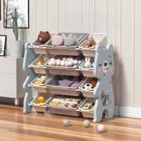 Детска регулируема етажерка за книги и играчки Feelkids, Синьо мече-iyhuX.jpeg