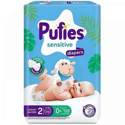 Пелени Pufies Sensitive 2 Mini, 4-8 кг 70 бр.