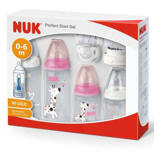 Сет NUK First Choice+ Perfect Start Temperature Control 10 части, розов