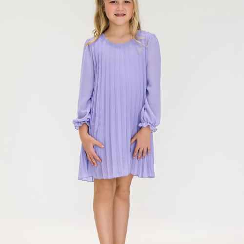 Детска рокля Контраст Солей, лилава