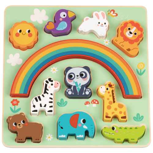 Дървен пъзел и игра за баланс Moni Animals