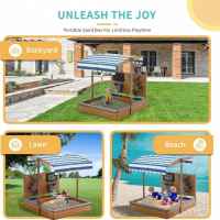 Детски дървен пясъчник Ginger Home, с регулируем покрив и аксесоари-kekup.jpeg