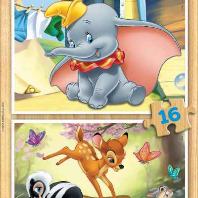 Пъзел Educa, Дисни животни Дъмбо и Бамби, 2х16 части