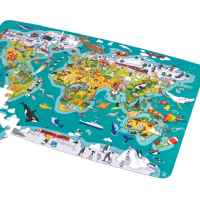 Пъзел и игра 2 в 1 Hape, Световна обиколка, 105 части-leInV.jpeg