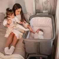 Бебешка мини кошара с падаща преграда 2в1 Lorelli Layla, Grey-nqT8v.jpeg