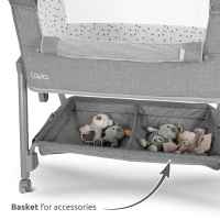 Бебешка мини кошара с падаща преграда 2в1 Lorelli Layla, Black/ wooden effect-o9rK8.jpeg