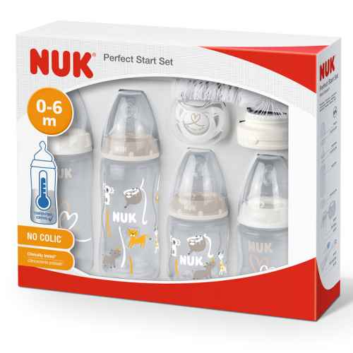 Сет NUK First Choice+ Perfect Start Temperature Control 10 части, неутрален