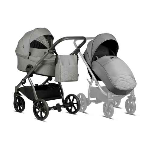 Комбинирана бебешка количка 2в1 Tutis LEO, 108 Grey