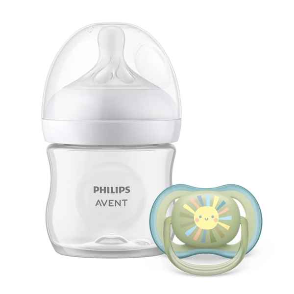 Комплект Philips Avent шише за хранене Natural Response 125 мл с биберон без протичане Поток 2, 0м+ и залъгалка Ultra Air 0-6м-onNIz.jpeg