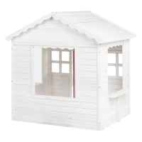 Детска дървена къща Ginger Home, с прозорци и саксии, бяла-pKGbD.jpeg