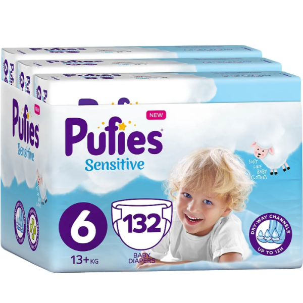 Пелени Pufies Sensitive 6 Extra Large, 13+ кг 132 бр.-r1Zv2.png