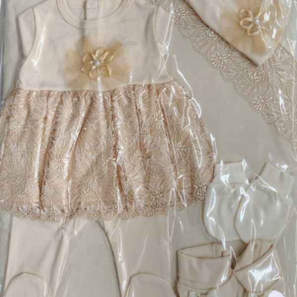 Комплект за изписване Светли, Дантела с панделка в бежово-rVsNS.jpeg