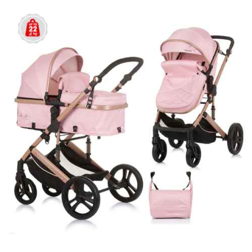 Комбинирана бебешка количка 2в1 Chipolino Аморе, фламинго