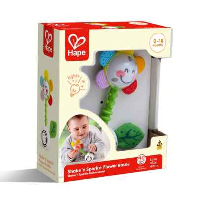 Дрънкалка и чесалка за зъби Hape, Цвете