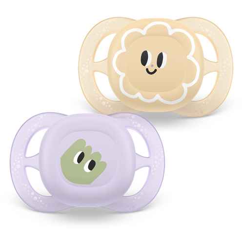 2 бр. залъгалки Philips Avent Ultra Start 0-2м, оранжево и лилаво