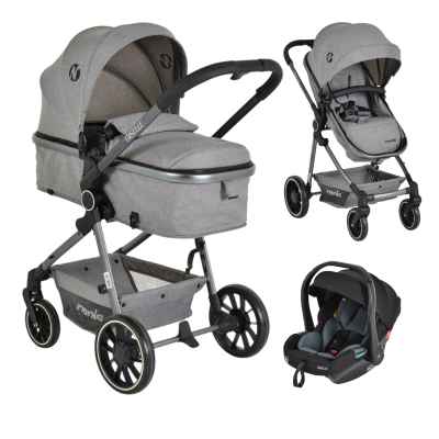 Комбинирана бебешка количка 3в1 Moni Giselle, сива