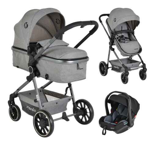 Комбинирана бебешка количка 3в1 Moni Giselle, сива