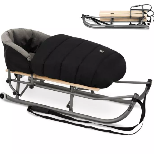 Сгъваема шейна с термочувал Babyhome Спейс, черен-08P5K.png