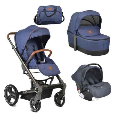 Комбинирана бебешка количка Cangaroo Icon 3в1, синя