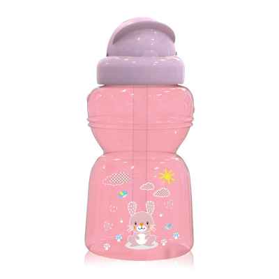 Спортна бутилка със сламка Lorelli Animals 325ml, Blush pink