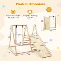 Детски дървен комплект 4в1 Ginger Home, Люлка, Пързалка, Катерушка и Рампа за Катерене, 120x112x114 см-0Ndc1.jpeg