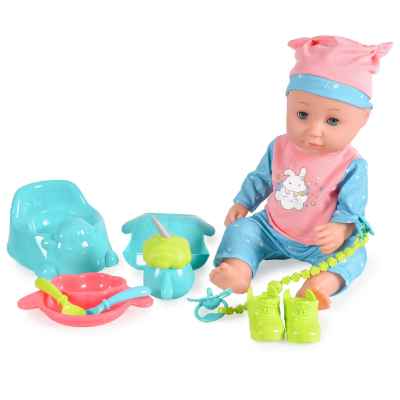 Кукла 36cm Moni toys, пишкаща със синя шапка