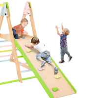 Детски дървен комплект 4в1 Ginger Home, Люлка, Пързалка, Катерушка и Рампа за Катерене, 120x112x114 см-15MuW.jpeg