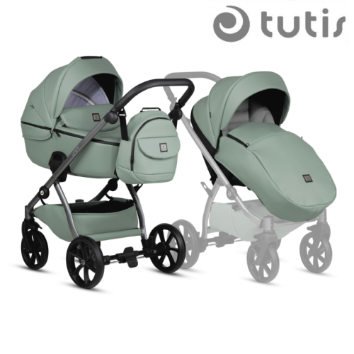 Комбинирана бебешка количка 2в1 Tutis Uno5+, 039 Sage