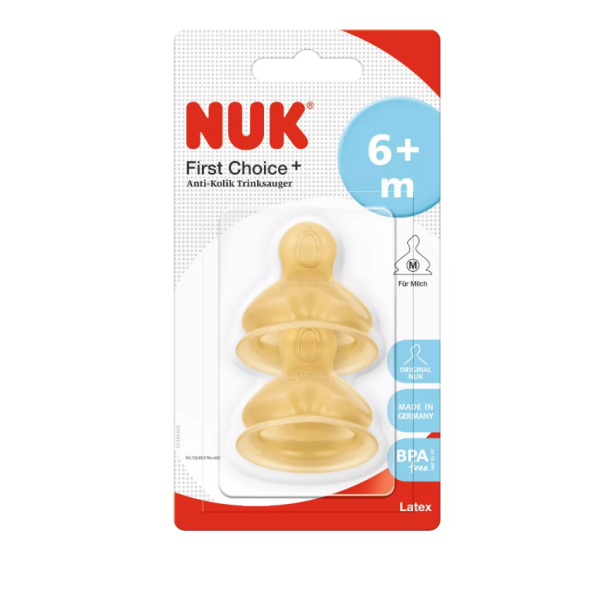 Биберони за хранене Nuk First choice, каучуков, M, 6 м+, 2 бр.-1K0wv.png
