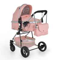 Комбинирана бебешка количка Moni Gigi, розова-1VaX5.jpeg