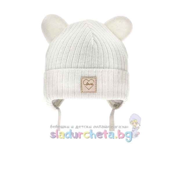 Бебешка шапка Criss, бяла-1hlM2.jpeg