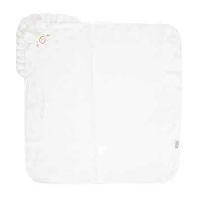 Хавлия с качулка и бродерия Lorelli 90х90 см, Бяла