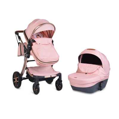 Комбинирана бебешка количка Moni Polly, розов