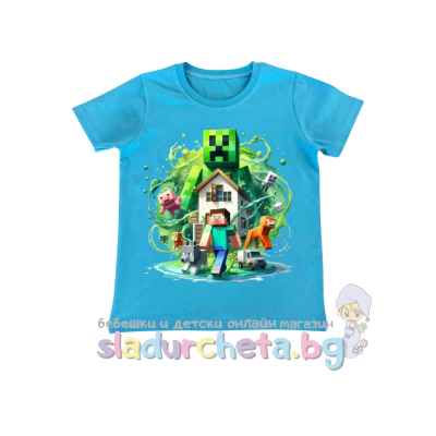 Детска тениска Светли, синя