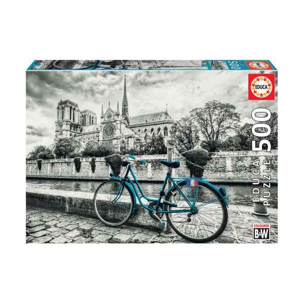 Пъзел Educa, С колело в близост до Нотр Дам, черно-бял, 500 части-1tccY.jpeg