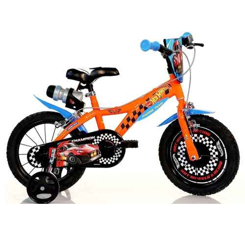 Детски велосипед Dino Bikes 14, Hot Wheels с бутилка