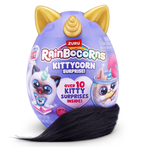 Мини яйце изненада Zuru Rainbocorns Kittycorrn, с черна опашка