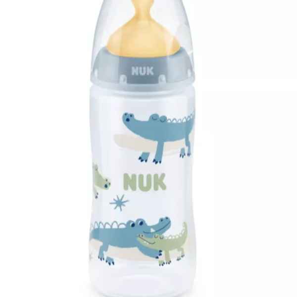 Шише Nuk First Choice 300 мл, каучуков биберон 0-6м, синьо-27XGt.jpeg