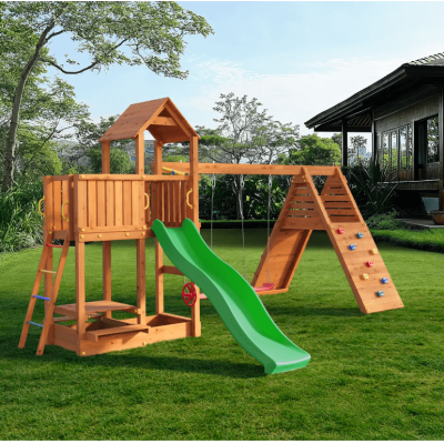 Детска площадка с пързалка и 2 люлки Fungoo Fluppi Double