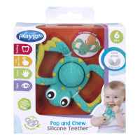 Силиконова гризалка Playgro Popper, Костенурка с пукаща черупка-2HWaG.jpeg