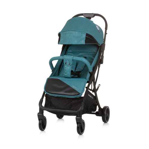 Лятна бебешка количка с автосгъване Chipolino KISS, синьозелена