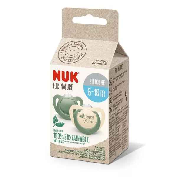 Залъгалка силикон NUK for NATURE 6-18 мес. 2бр., зелена-36XKv.jpeg