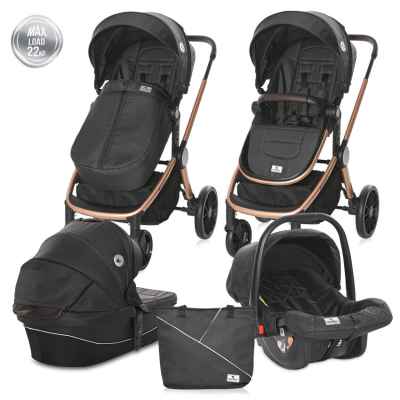 Бебешка количка Lorelli 3в1 Ramona, Luxe black + чанта РАЗПРОДАЖБА