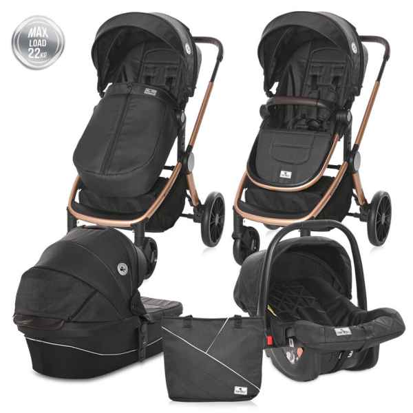 Бебешка количка Lorelli 3в1 Ramona, Luxe black + чанта РАЗПРОДАЖБА-39Ife.jpg