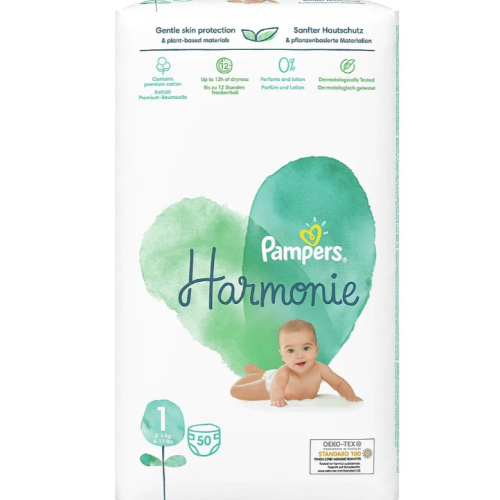 Пелени Pampers Pure Harmonie 1, 2-5 кг 50 бр.