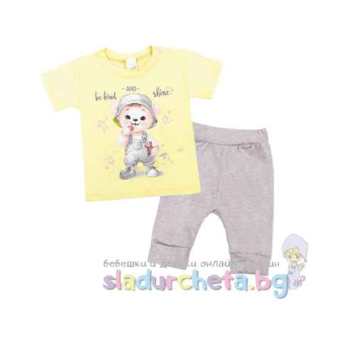 Комплект от 2 части Светли - тениска и къс панталон