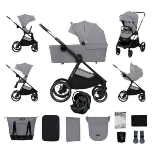 Комбинирана бебешка количка 3 в 1 KinderKraft Nea 2.0, Platinium grey