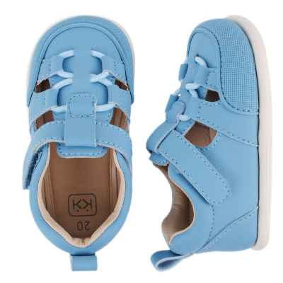 Спортни бебешки боси сандали Колев и Колев Barefoot, небесносиньо