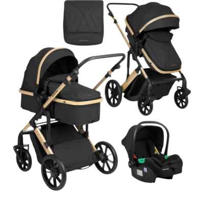 Комбинирана бебешка количка 3в1 Kikka Boo Darling, Black 2024